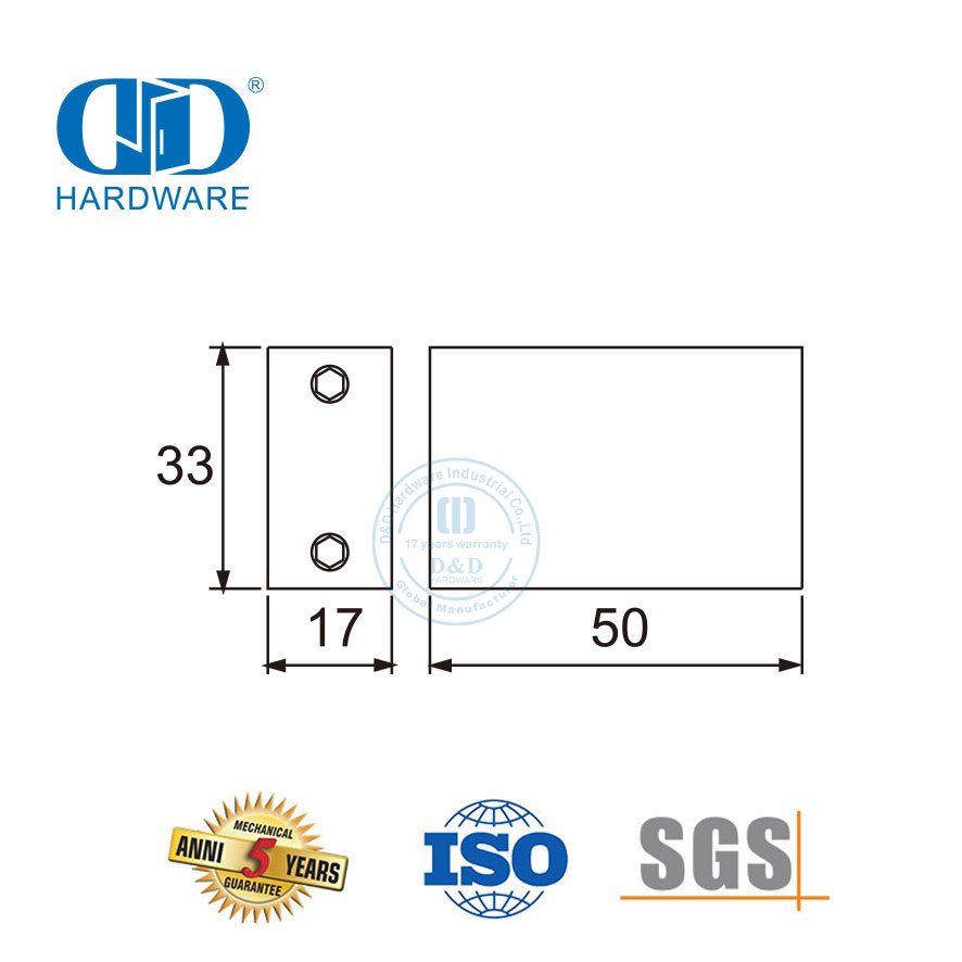 Edelstahl-Glasbeschläge Schiebetürbeschläge Wandständer-DDSL001-6
