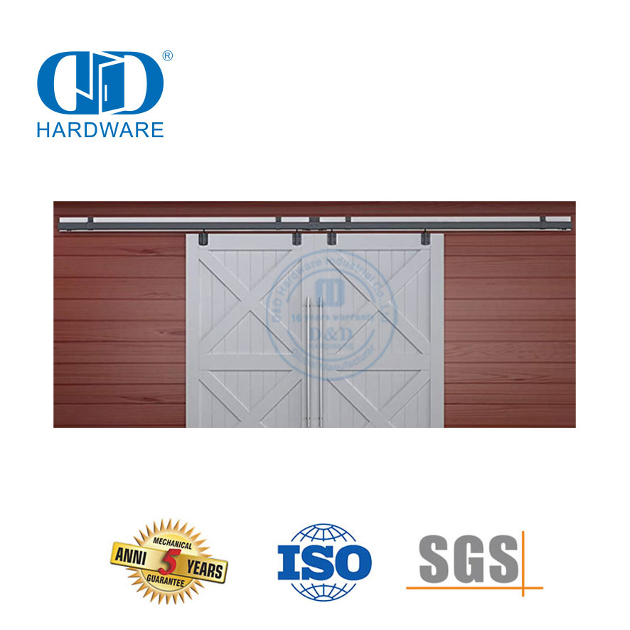 Moderne Edelstahl-Schiebetür-Hardware, robuste Scheunentor-Hardware, Räder, Rollen-Hardware für Hotel-DDBD040