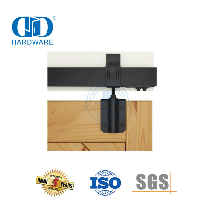 Edelstahl-Beschläge für Taschentüren, Wandmontage, Doppelschieber, robuste Scheunentor-Beschläge, Rollengetriebe-Set-DDBD039