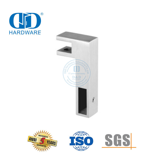 Edelstahl-Badezimmer-Stützstangenhalterung, Türzubehör aus gebürstetem Glas, Rohrverbinder-DDSC015