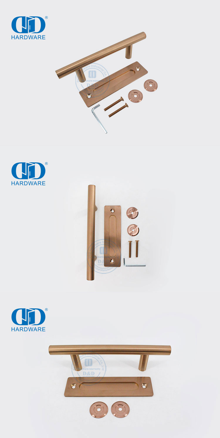 Edelstahl Roségold Doppelseitiger Push-Pull-Scheunentorgriff Möbel-Finger-Pull-Türgriff-DDBD102 SRG