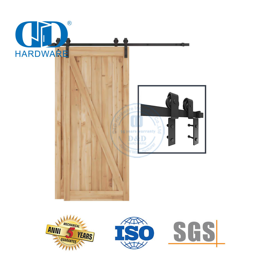 Edelstahl-Scheunentürschiene, abnehmbare Holztür-Hardware-Zubehör, Haushalts-Schiebetürschiene-DDBD020