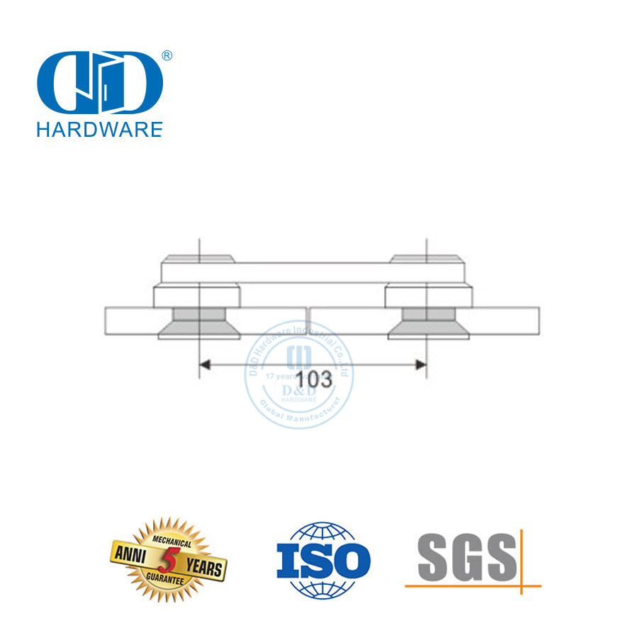 Horizontaler Glasverbinder aus Edelstahl, Möbelzubehör, Glastür-Drehgelenk-DDGP017