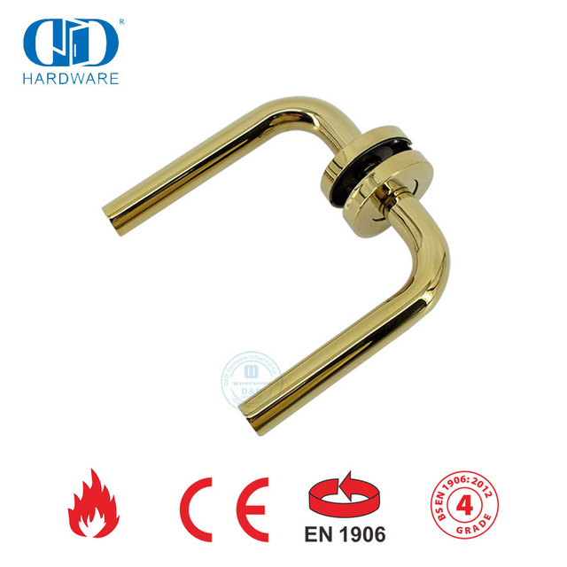 Polierter Messingspiegel Golden EN 1906 Rohrförmiger Türgriff-DDTH002-PB