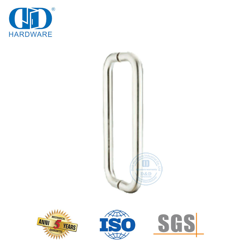 Hochwertige Rundrohr-H-Typ-Edelstahl-Glas-Duschtürgriffe, Glastürgriff-DDPH007-SSS