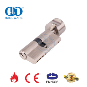 EN 1303 Badezimmertürzubehör, massiver Messing-Satin-Nickel-Zylinder-DDLC001-70mm-SN