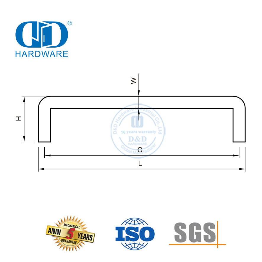 Möbel-Hardware-Griffe, Edelstahl, hohl, massiv, für Küchenschränke, Türgriffe-DDFH041
