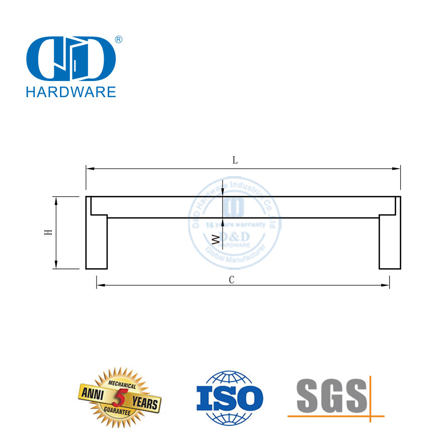 Beliebte quadratische Hohlschrank-Hardware, Küchentür, Schrankgriffe, Edelstahl-Möbelgriffe, Schränke, Luxus-DDFH025