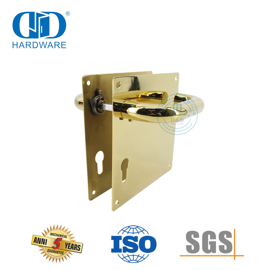 Dekorative Hardware von Mitte zu Mitte, 72 mm Edelstahl-Türdrückergriff mit Platte-DDTP001-PVD
