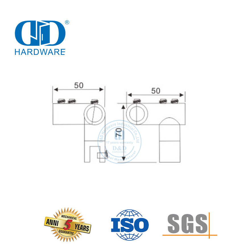 Edelstahl-Oberteil für Marine-Hardware, zusammenklappbare Drehverbinder-Beschläge, Glasplatten-Halterungsverbinder-DDSC040