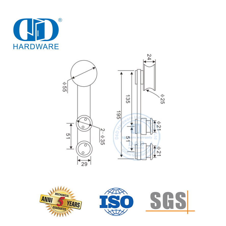 OEM-Edelstahl-Zubehörset, Glaszubehör, Türbeschläge, Glasbeschlag für Badezimmer-DDGS102