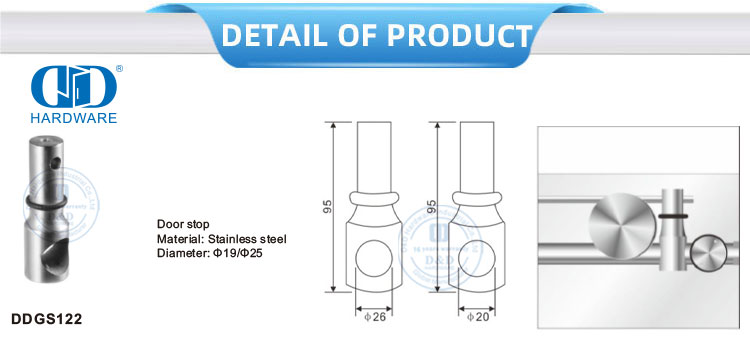 Edelstahl-Glas-Hardware, rahmenloses Glas-Badezimmer-Zubehör, Glas-Zubehör-Set für Schiebetür-DDGS122