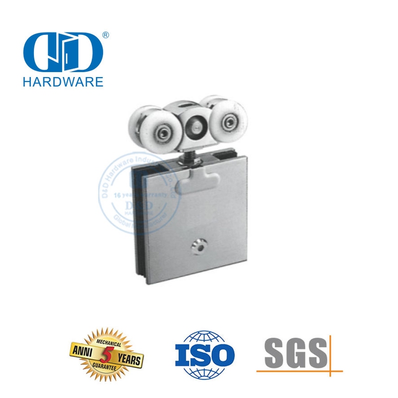 Hochsichere Türklemme aus Edelstahl, Alumium-Glas-Zubehör, Badezimmer-Hardware, Duschtürrolle für Schiebetür-DDGS138