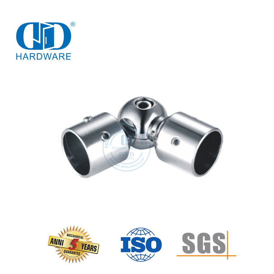 Edelstahl-Rundrohrverbinder Badezimmerhalter Duschrohrverbinder Plattenverbinder Glasbeschläge-DDSC026