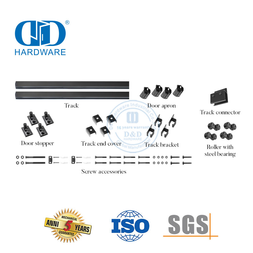 Moderne Edelstahl-Schiebetür-Hardware, robuste Scheunentor-Hardware, Räder, Rollen-Hardware für Hotel-DDBD040