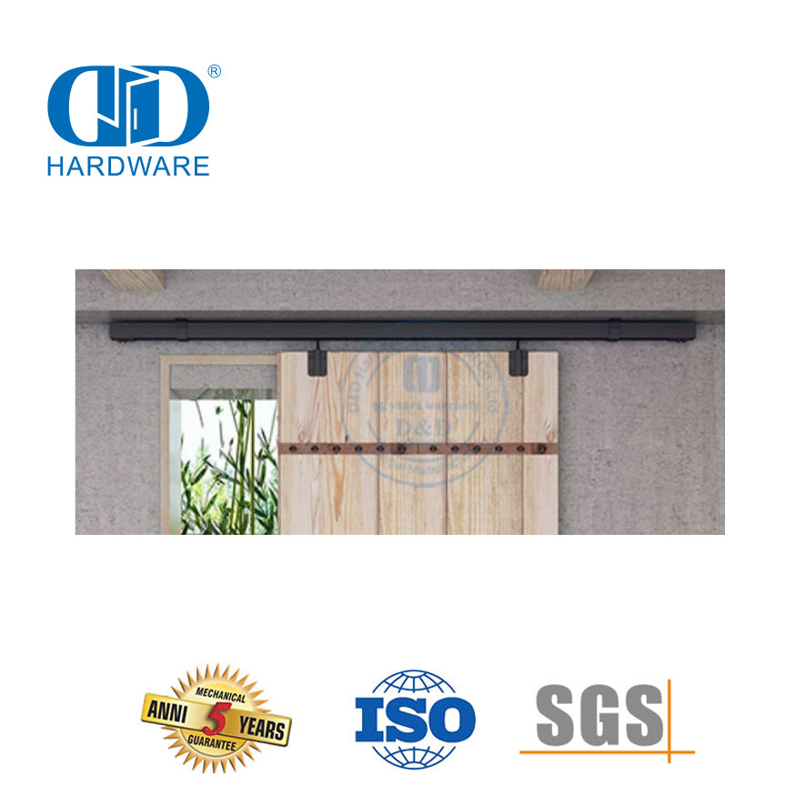 Edelstahl-Hochleistungs-Einspur-Bypass-Scheunentor-Hardware mit großen Speichenrädern, Schiebe-Scheunentor-Hardware, Bypass-Scheunentor-Hardware-DDBD037