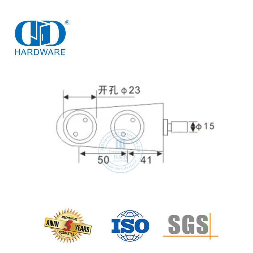 Edelstahl-Glastür-Drehsysteme, Schiebetür-Hardware, untere Tür-Drehvorrichtung-DDGP013