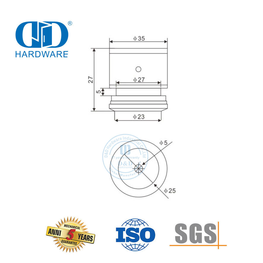 Edelstahl-Wandkornett-Schwingtürbeschläge, Glastür-Drehmöbel, Badezimmer-Hardware-DDGP023