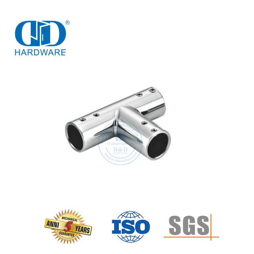 Edelstahl-Rundrohrverbinder, kommerzielles Duschkabinensystem, Glasplatten-Halterungsverbinder-DDSC036