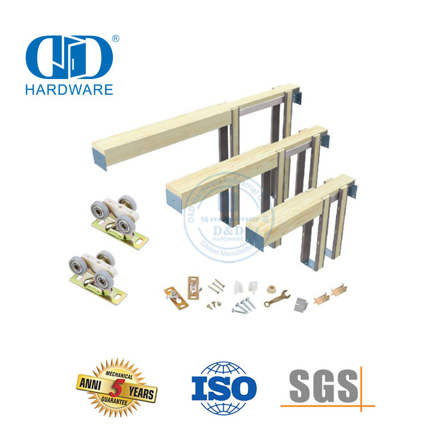 Edelstahl-Rohrbolzen, stabilere Schiebetür-Hardware, Taschen-Scheunentor-Rahmen-Hardware-DDBD063