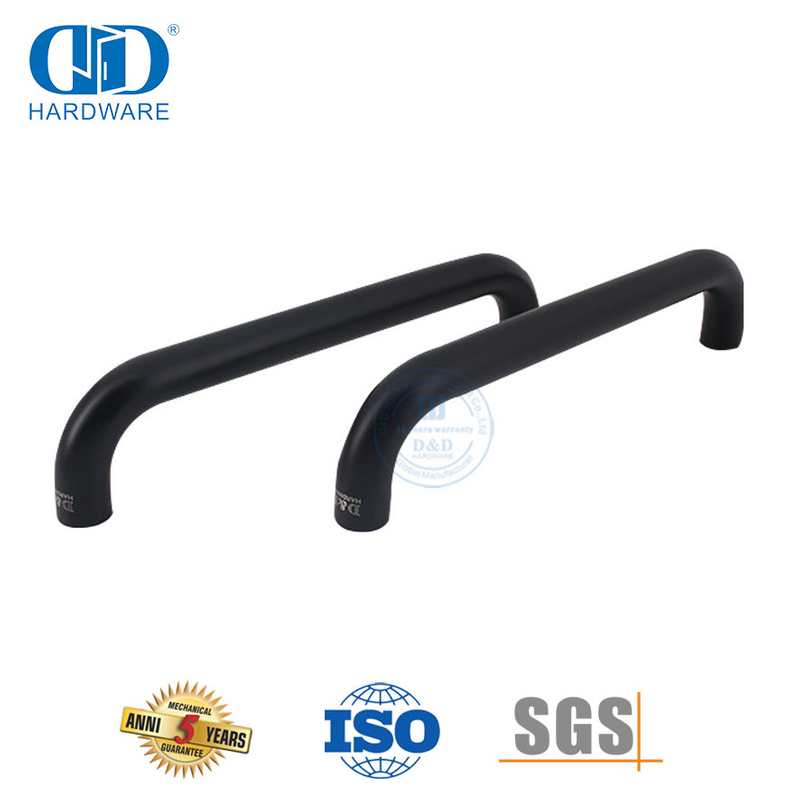 Mattschwarzes Finish, moderne Glastür-Hardware-Zubehör, Badezimmer-Rundrohrgriff -DDPH007-MB