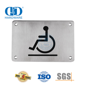 Quadratisches Schild, Edelstahl-Schild für Behinderte, Badezimmer-WC-Schild für Behinderte – DDSP001 – Behinderte