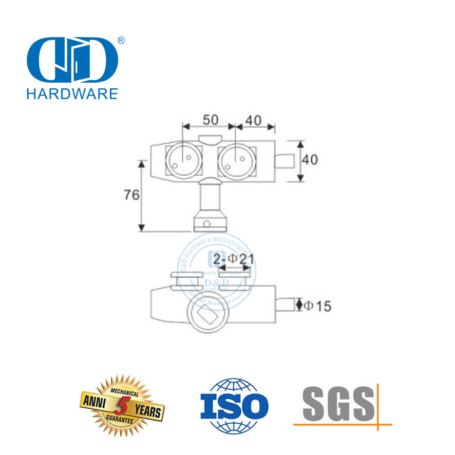 Edelstahl-Glastür-Schwenksysteme, gebogene Oberseite über Paneel-Schwenkglasbeschlägen-DDGP008