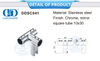 Hardware Manufacture Edelstahl 90 Grad 3-Wege-T-Schienenverbinder Kommerzielles Duschkabinensystem-DDSC041