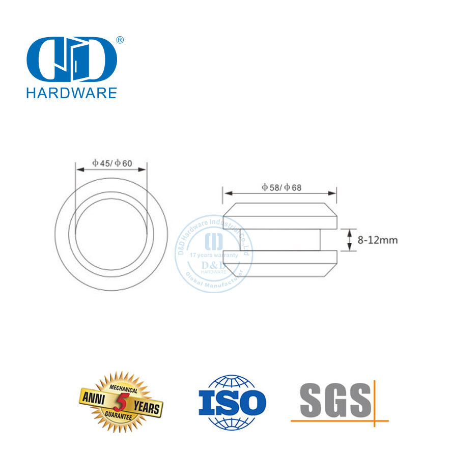 Modedesign Spiegel Satin Finish Glasschiebetürbeschläge Schalengriff Glasschiebetürschloss-DDSK014