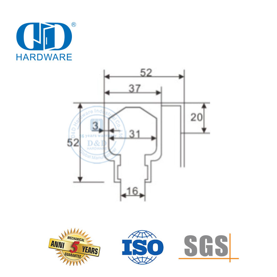 Fabrik-Edelstahl-Eisen-Glas-Beschlag, rahmenlose Schiebetür, Glas-Hardware, Möbelzubehör für Badezimmer-DDGS143