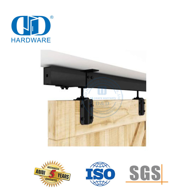 Edelstahl-Hochleistungs-Einspur-Bypass-Scheunentor-Hardware mit großen Speichenrädern, Schiebe-Scheunentor-Hardware, Bypass-Scheunentor-Hardware-DDBD037