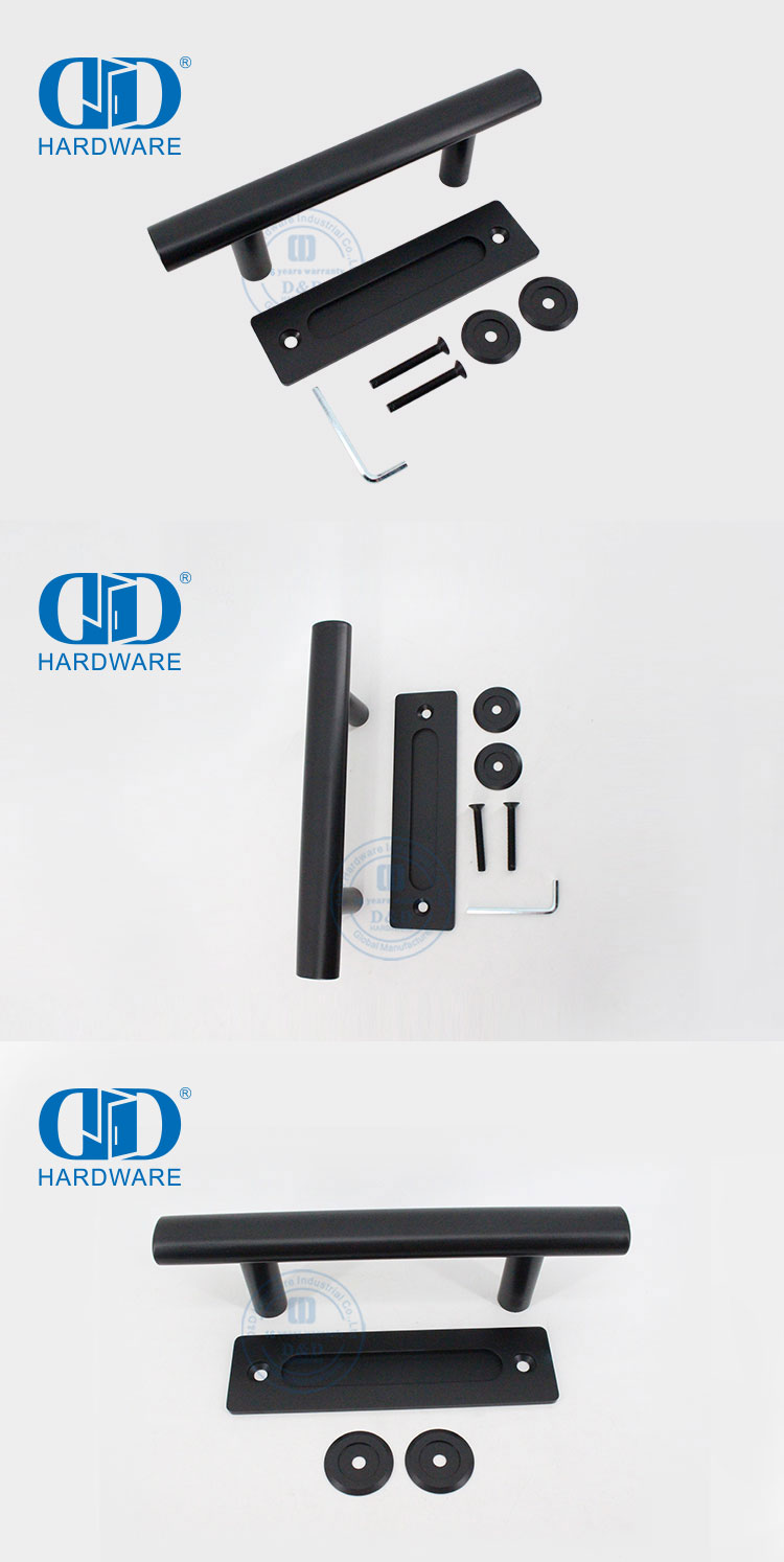 Mattschwarzer Edelstahl-Türgriff, gewerblicher Türgriff, hohler Hebelgriff, DDBD101 MB