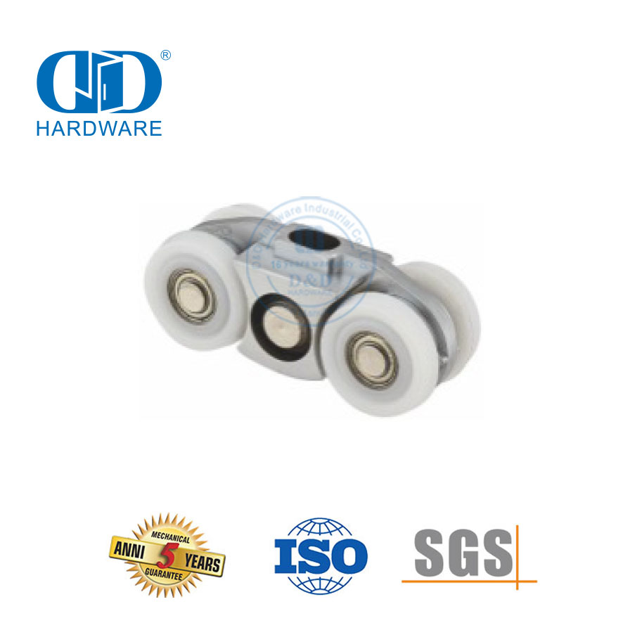 Langlebiges Edelstahl-Schiebetür-Hängerollenrad, Glaszubehör-Set, Türbeschlag für Badezimmer, DDGS151