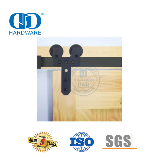 Edelstahl, einfach zu installieren, Schiebetür-Schienen-Rollen-Hardware-Kit für Scheunentore aus Holz, DDBD008