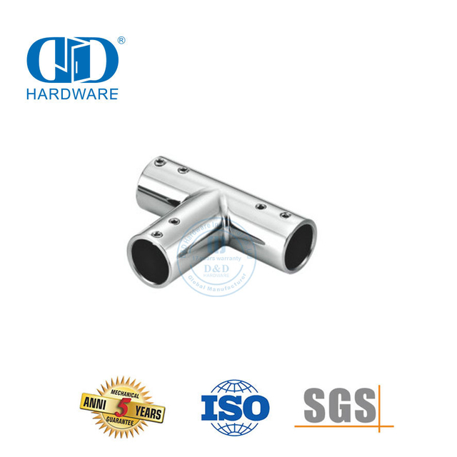 Edelstahl-Rundrohrverbinder, kommerzielles Duschkabinensystem, Glasplatten-Halterungsverbinder-DDSC036