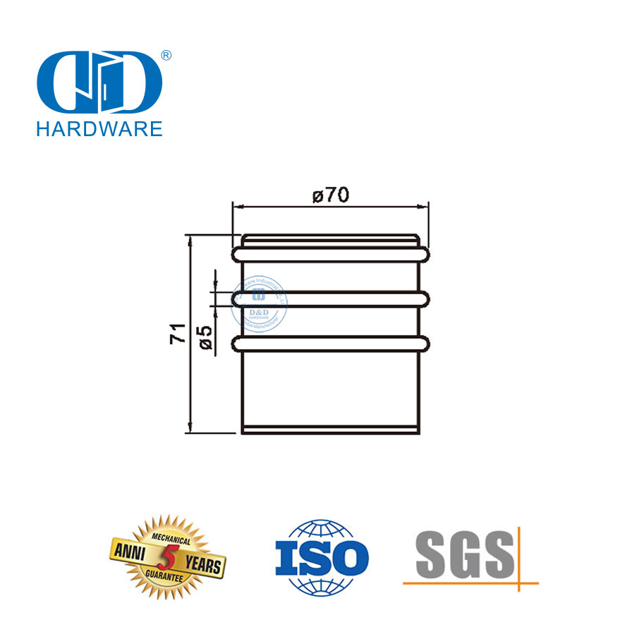 Hochleistungs-Türstopper aus Edelstahl mit Gummiring vom chinesischen Lieferanten DDDS041