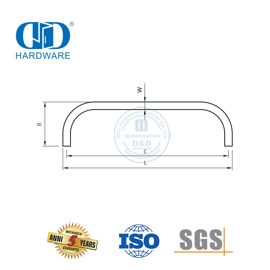 Türgriff-Pull-and-Flush-Hardware-Set, schwarz pulverbeschichtet, großer rustikaler Metall-Türgriff-DDFH024