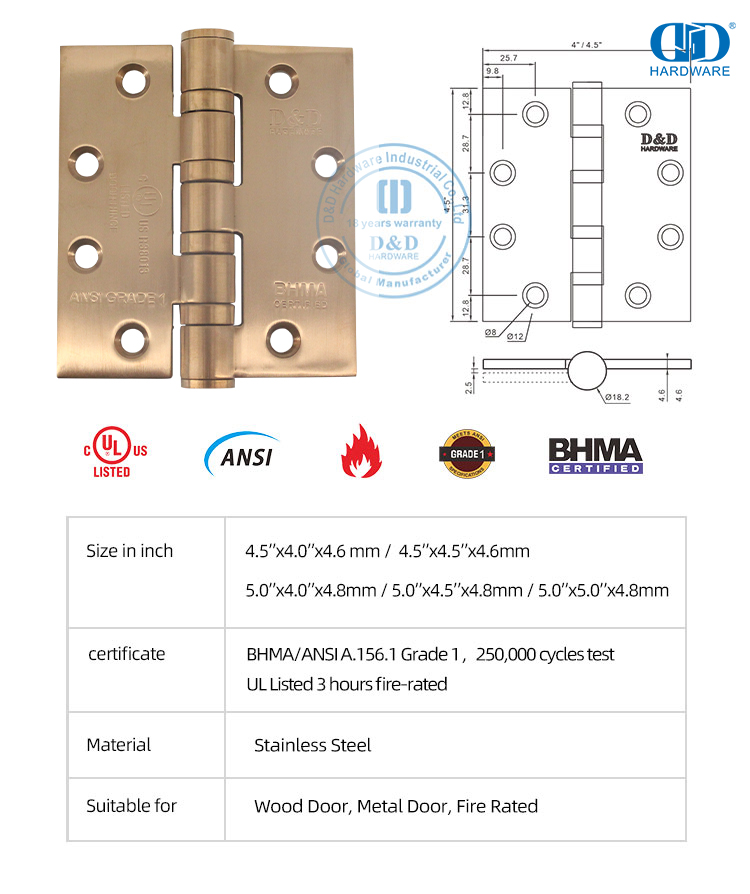 Feuerfestes T&uuml;rscharnier, 