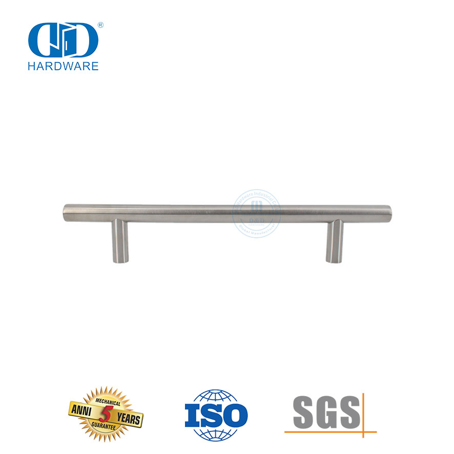 Moderner T-Bar-Badezimmertürgriff aus Edelstahl in Silber für Glastüren-DDPH031-SSS