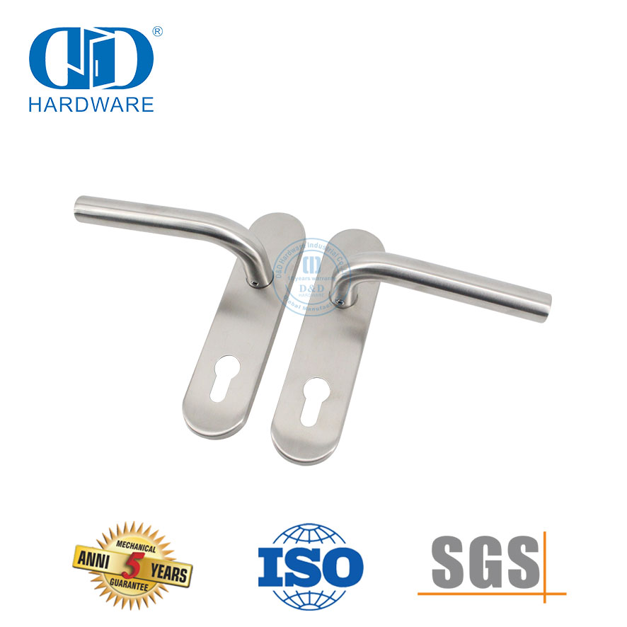 Hochwertiger Innenhebelgriff aus Edelstahl mit Platte für Metalltüren-DDTP008