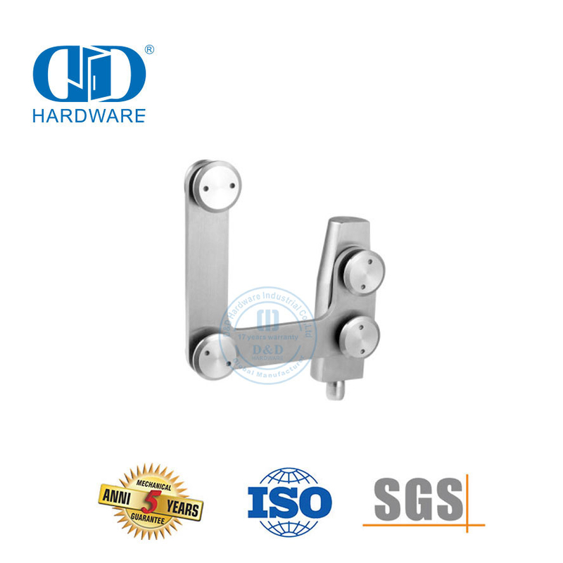 Edelstahl-Patchbeschlag, Drehbeschlag, geschwungener Verbinder, Pivot-Glasbeschlag-DDGP007