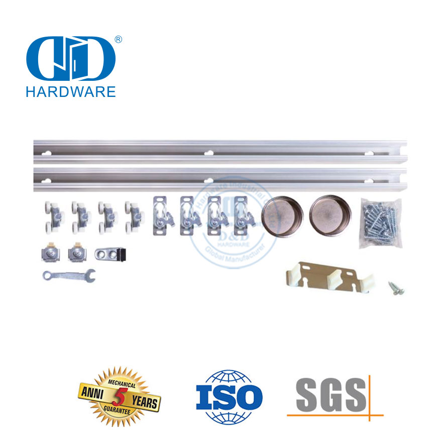 Bypass-Scheunentor-Hardware aus Edelstahl im modernen Stil, Scheunentor-Schiebetürschiene, Möbel-Hardware-DDBD069