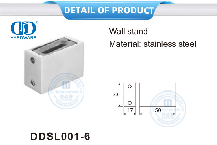 Edelstahl-Glasbeschläge Schiebetürbeschläge Wandständer-DDSL001-6