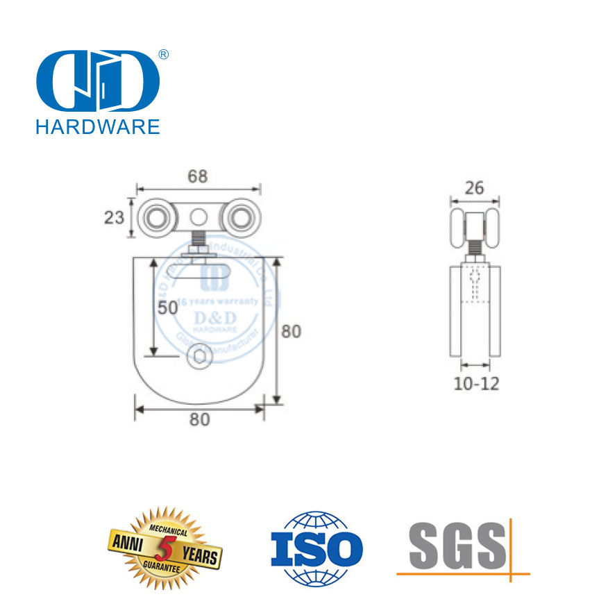 Türklemme aus Edelstahl, Eisen, Schiebetür, zum Aufhängen, Rolltür-Hardware, Glasbeschlag für Dusche, Badezimmer, DDGS136