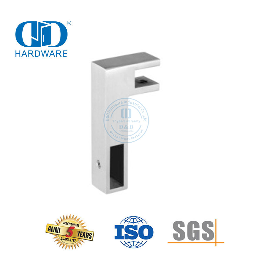 Edelstahl-Badezimmer-Stützstangenhalterung, Türzubehör aus gebürstetem Glas, Rohrverbinder-DDSC015