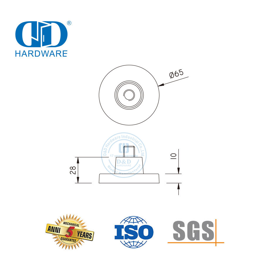 Toilettenzubehör, runde Glastür, Edelstahl-Wandmontagehalterung, Hardware-Zubehör, DDWC006
