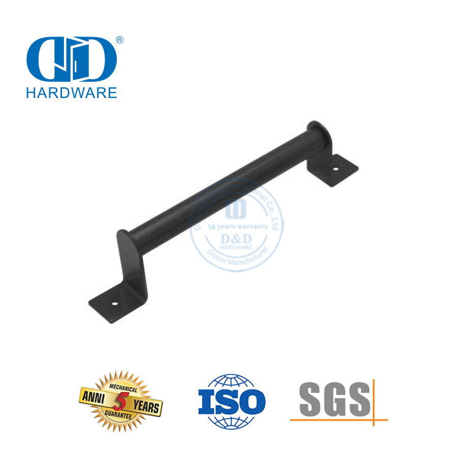 Edelstahl-Schiebegriff-Set, robust, pulverbeschichtet, schwarz, Scheunentorgriff-DDBD098