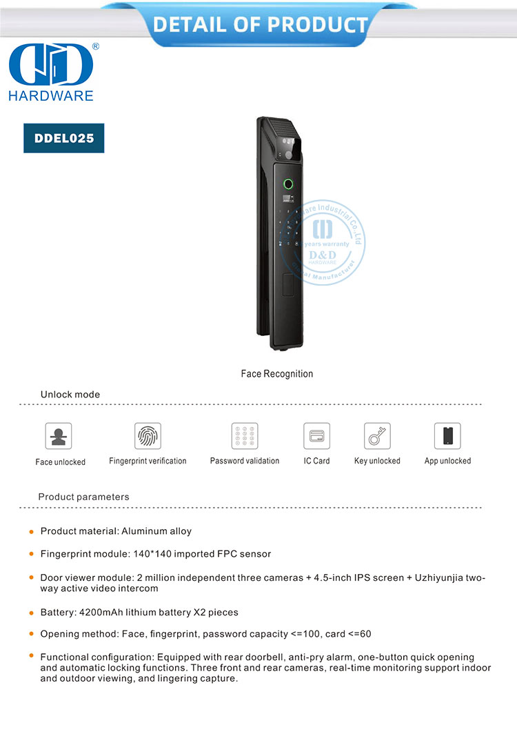 Biometrisches Türschloss mit Fingerabdruck