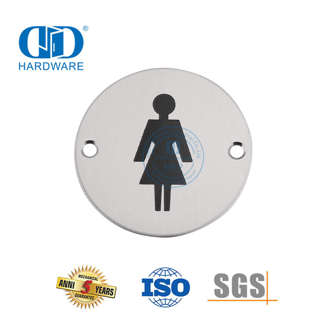Badezimmer-Schilder, Symbol, Edelstahl, Waschraum, weibliches Schild, Badezimmer-WC-Türschild, DDSP002