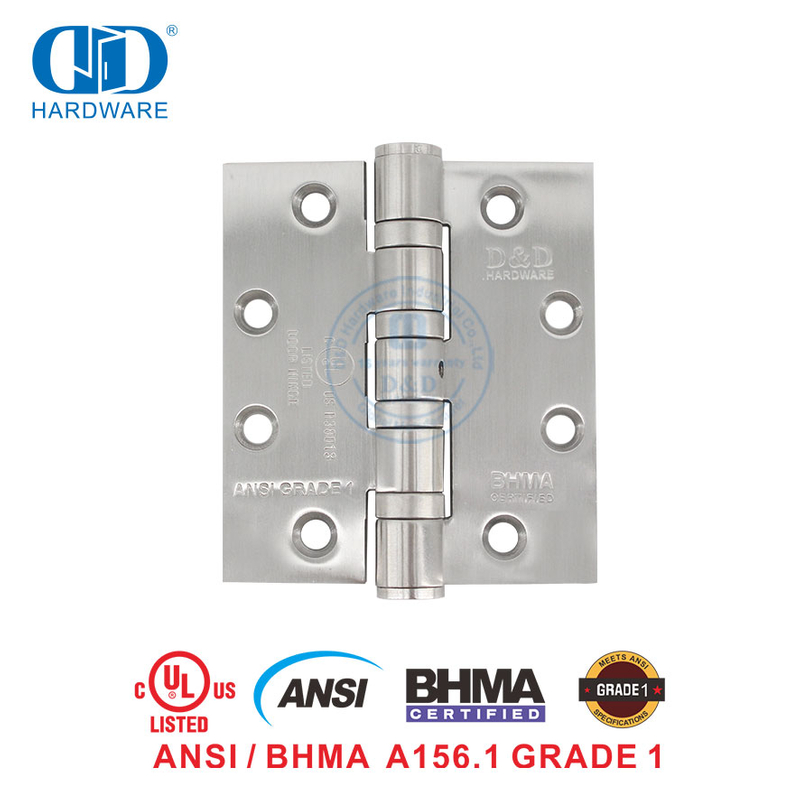 Fabrikpreis, UL-gelistetes Bhma-Zertifikat, feuerbeständiges NRP-Türscharnier aus Edelstahl für gewerbliche Zwecke-DDSS001-ANSI-1-4,5 x 4,0 x 4,6 mm